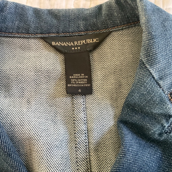 Vintage Banana Republic Denim Blazer Women’s Jean Jacket Size 4 - Picture 5 of 7
